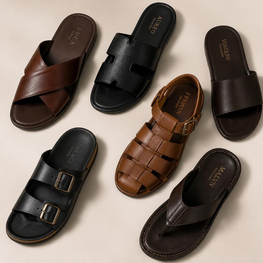 صندل جلدي بني